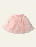 Dot Embroidered Mesh Skirt