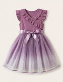 Fungus Edge Star Sequins Tulle Princess Dress