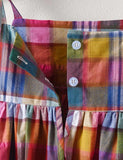 Colorful Plaid Suspender Princess Dress