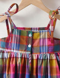 Colorful Plaid Suspender Princess Dress