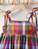 Colorful Plaid Suspender Princess Dress