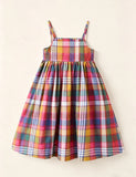Colorful Plaid Suspender Princess Dress