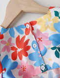 Mom and Me Floral Printed Bubble Sleeve Dress