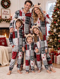 Christmas Flannel One-Piece Reindeer Family Matching Pajamas