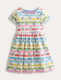 Rainbow Striped Bee Print Dress - Mini Taylor