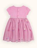 Pink Mermaid Appliqué Tulle Party Dress