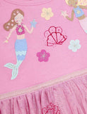 Pink Mermaid Appliqué Tulle Party Dress
