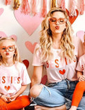 Valentine's Day Letter Print Family Matching Short Sleeve T-shirt