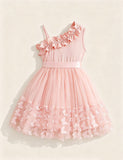 Slash Shoulder Suspender 3D Butterfly Dress