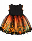 Halloween Black Cat & Pumpkin Tulle Party Dress