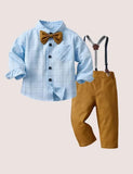 Plaid Shirt Overalls Suit
