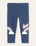 Legginsy z nadrukiem tęczy królika