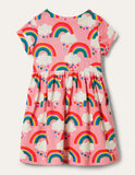 Rainbow Cloud Pattern Knitted Dress - Mini Taylor