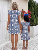 Mom and Me Ethnic Printed Dress