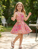 Ethnic Print Suspender Dress