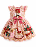 Nutcracker Appliqué Toy Land Christmas Party Dress