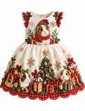 Christmas Guinea Pig Appliqué Gifts Party Dress