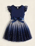 Gradual Change Star Tulle Dress