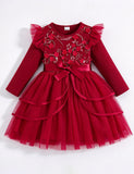 Elegant Three-dimensional Flower Tulle Dress