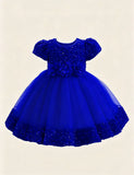 Burgundy Sparkle Puff Sleeve Tulle Ball Gown