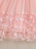Slash Shoulder Suspender 3D Butterfly Dress