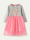 Unicorn Embroidered Long Sleeve Dress - Mini Taylor