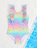 Cute Printed Lace Swimsuit