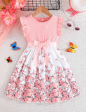 Butterfly Print Fly-sleeved Dress